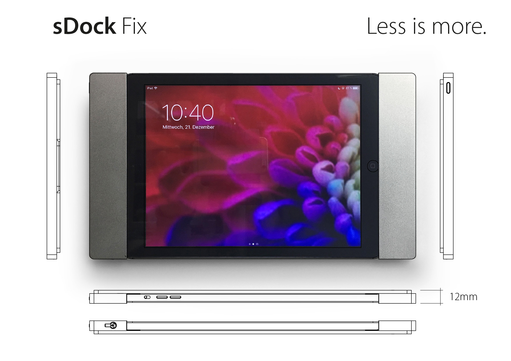 sDock Air Fix — фиксированное настенное крепление Apple iPad 10"